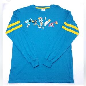 Blue Long Sleeve Tee space, jam, tune, squad size large